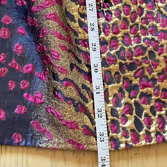 NWOT! THML Metallic Textured Wildcat Mini Dress Pink Gold Flutter Sleeve Small - Picture 16 of 16